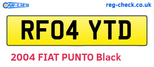 RF04YTD are the vehicle registration plates.
