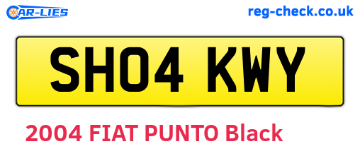 SH04KWY are the vehicle registration plates.