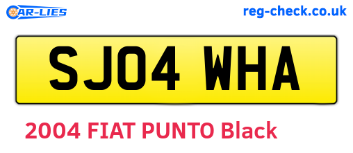 SJ04WHA are the vehicle registration plates.