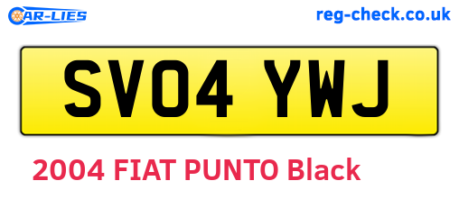 SV04YWJ are the vehicle registration plates.
