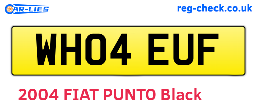 WH04EUF are the vehicle registration plates.