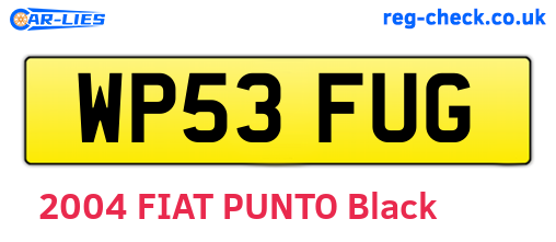 WP53FUG are the vehicle registration plates.