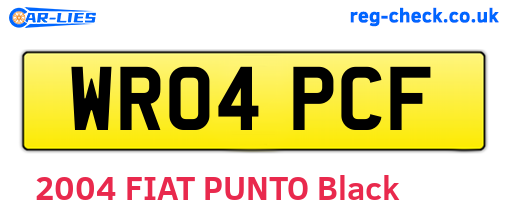 WR04PCF are the vehicle registration plates.