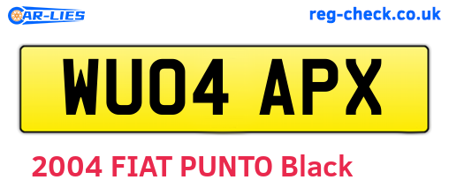 WU04APX are the vehicle registration plates.