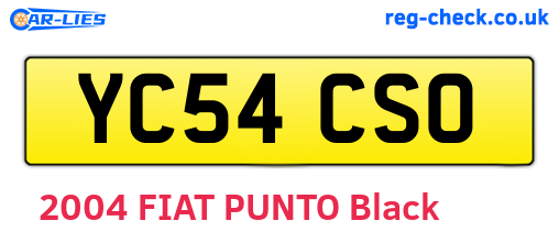 YC54CSO are the vehicle registration plates.