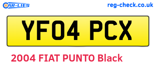 YF04PCX are the vehicle registration plates.
