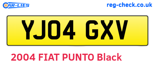 YJ04GXV are the vehicle registration plates.