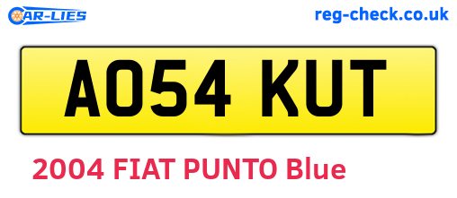 AO54KUT are the vehicle registration plates.