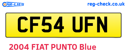 CF54UFN are the vehicle registration plates.