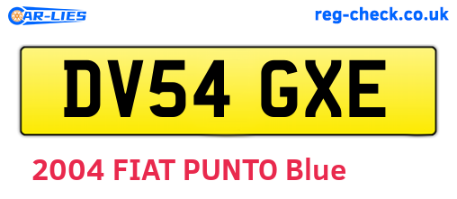 DV54GXE are the vehicle registration plates.