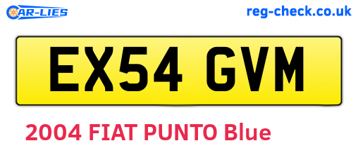 EX54GVM are the vehicle registration plates.