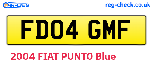 FD04GMF are the vehicle registration plates.