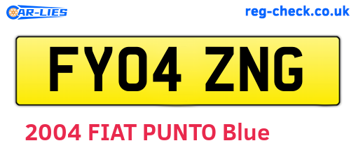 FY04ZNG are the vehicle registration plates.