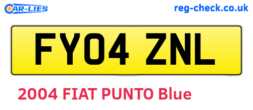 FY04ZNL are the vehicle registration plates.