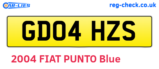GD04HZS are the vehicle registration plates.