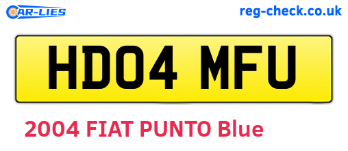 HD04MFU are the vehicle registration plates.