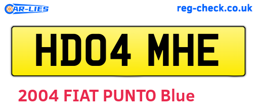 HD04MHE are the vehicle registration plates.
