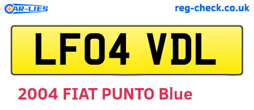 LF04VDL are the vehicle registration plates.