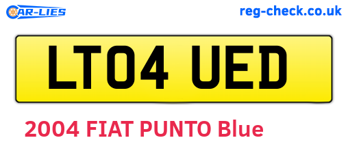 LT04UED are the vehicle registration plates.