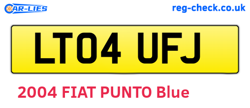 LT04UFJ are the vehicle registration plates.