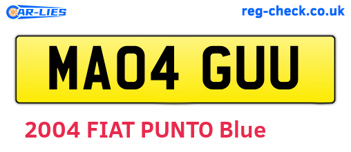 MA04GUU are the vehicle registration plates.