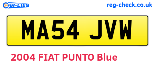 MA54JVW are the vehicle registration plates.