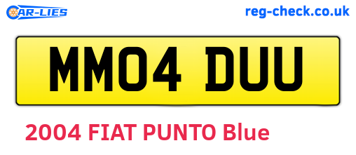 MM04DUU are the vehicle registration plates.