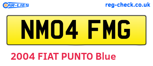 NM04FMG are the vehicle registration plates.