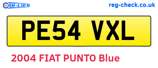 PE54VXL are the vehicle registration plates.