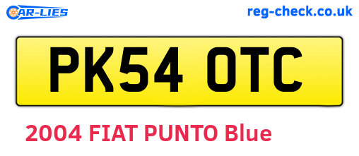 PK54OTC are the vehicle registration plates.