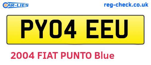 PY04EEU are the vehicle registration plates.