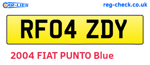 RF04ZDY are the vehicle registration plates.