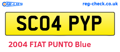 SC04PYP are the vehicle registration plates.