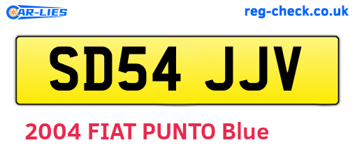 SD54JJV are the vehicle registration plates.
