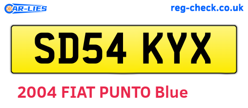 SD54KYX are the vehicle registration plates.