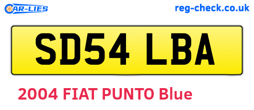 SD54LBA are the vehicle registration plates.