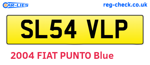 SL54VLP are the vehicle registration plates.