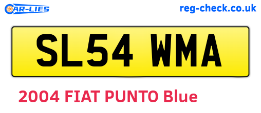 SL54WMA are the vehicle registration plates.