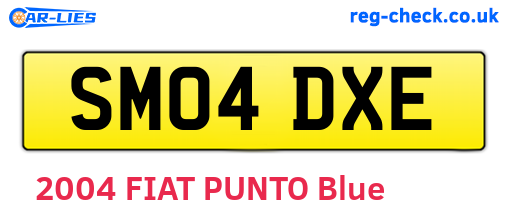 SM04DXE are the vehicle registration plates.