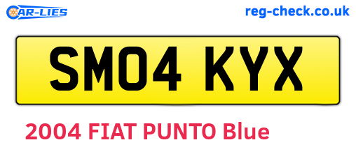 SM04KYX are the vehicle registration plates.