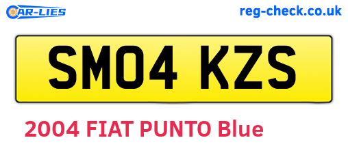 SM04KZS are the vehicle registration plates.