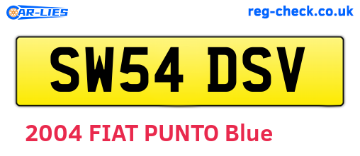 SW54DSV are the vehicle registration plates.