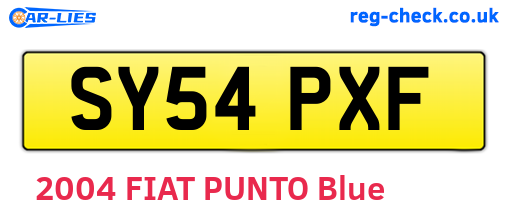 SY54PXF are the vehicle registration plates.