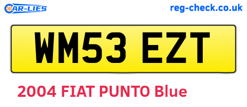 WM53EZT are the vehicle registration plates.