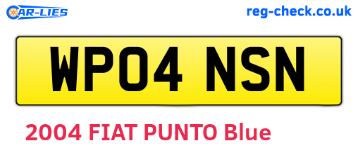 WP04NSN are the vehicle registration plates.