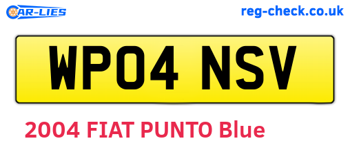 WP04NSV are the vehicle registration plates.