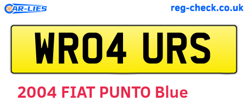 WR04URS are the vehicle registration plates.