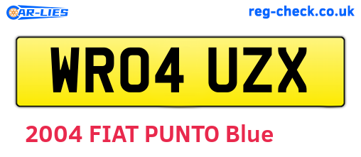 WR04UZX are the vehicle registration plates.