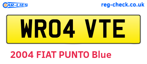 WR04VTE are the vehicle registration plates.