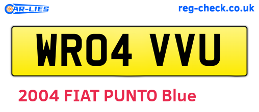 WR04VVU are the vehicle registration plates.
